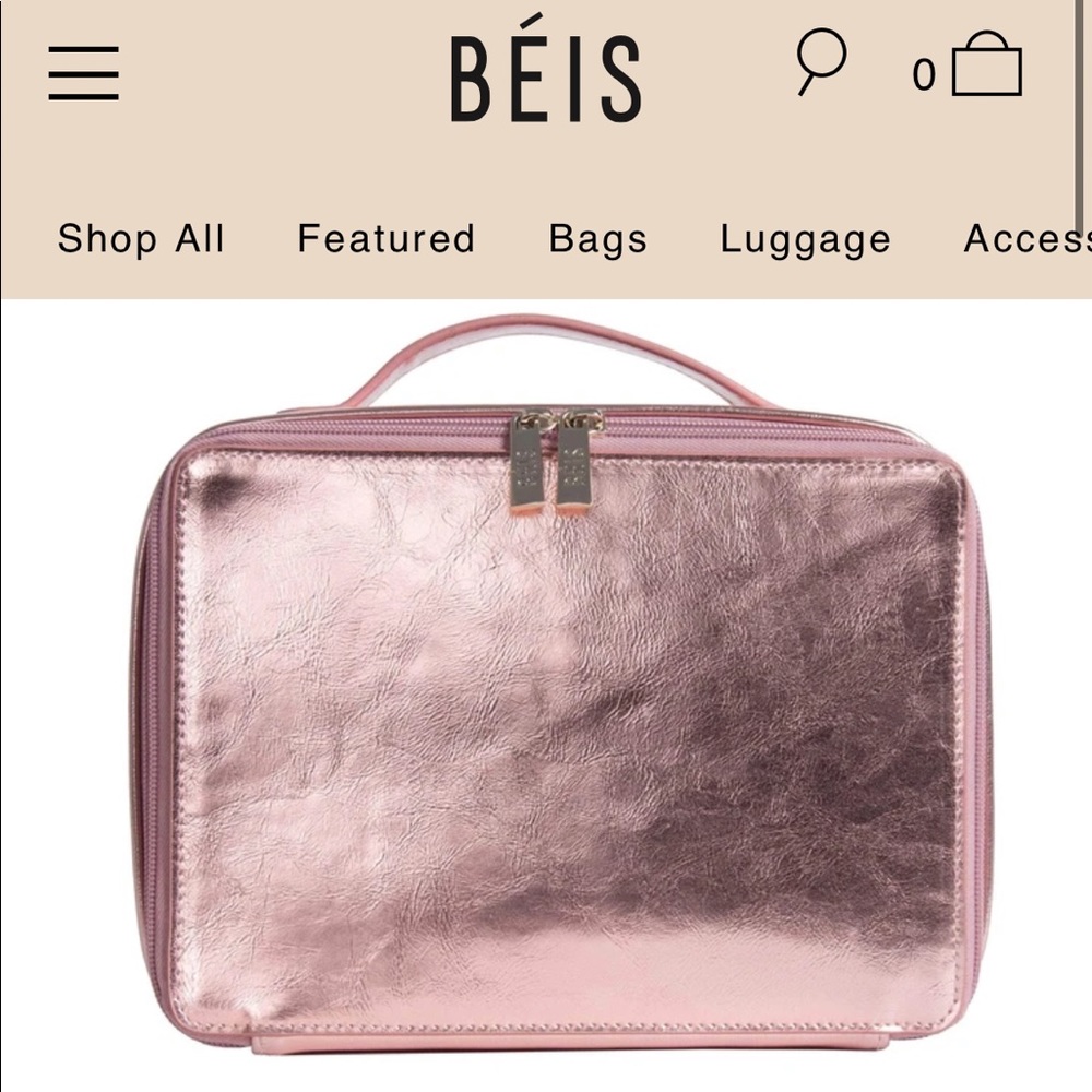 Beis Cosmetic Case in Metallic Pink